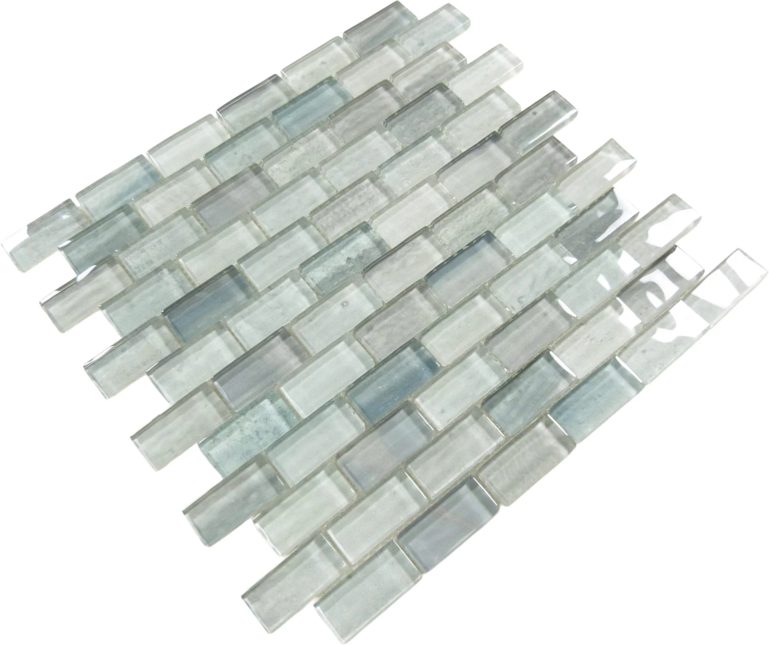 Gemstone Silver 1x2 Mosaic Glass Tile 4 Gemstone Silver 1x2 Mosaic Glass Tile - Image 2