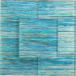 Rainbow Streak Aqua 6x6 Glossy Glass Tile | NOT FOR OUTDOOR USE