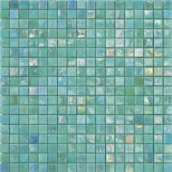 Iridium 5/8x5/8 Fern 2 Iridescent Glass Tile