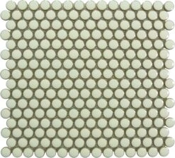 Creamy White Penny Circle Round Glossy Porcelain Tile