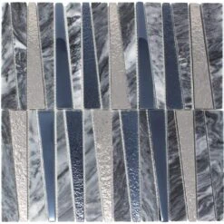 River Grey Marble And Metallic Glass Tile
