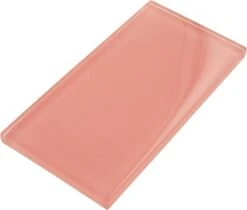 Salmon 3x6 Glossy Glass Subway Tile -Oasistile Store tuscan glass salmon colored tile 3 x6 glass subway tile backsplash 13579223007306