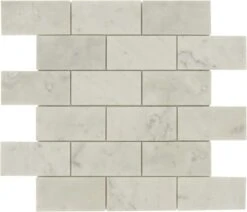 White Carrara 2x4 Brick Polished Stone Tile